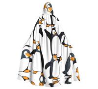 XBKGOHA Penguin Dabbing Printed Halloween Adult Hooded Cape Cloak No Zipper, Comfortable For Costume Parties