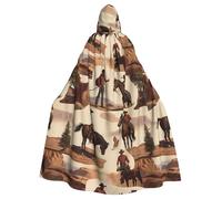 XBKGOHA People Of The Desert Printed Halloween Adult Hooded Cape Cloak No Zipper, Comfortable For Costume Parties
