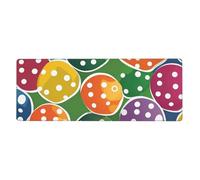 XBKGOHA Pickleball Balls Colors Pattern Picture Extra Large Mouse Pad Strong Adhesion, Durable, Precise Locking Edge 12x31.5in