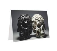 XBKGOHA Pink Greeting Card Black and white skulls Printed for Festive Birthday Party Invitation