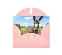XBKGOHA Pink Greeting Card Cute donkey Printed for Festive Birthday Party Invitation