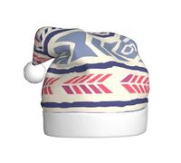 XBKGOHA Plain geometric floral pattern Printing Christmas Hat for Adult quality accessory soft, lightweight, and fluffy