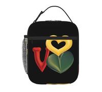 XBKGOHA Portable Insulated Lunch Bag Creative Love Shape Printed Reusable Lunch Bag Durable for Men and Women