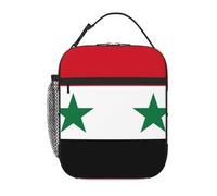 XBKGOHA Portable Insulated Lunch Bag Flag of The Syrian Arab Republic Printed Reusable Lunch Bag Durable for Men and Women