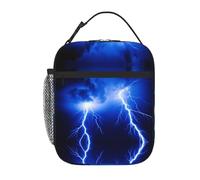 XBKGOHA Portable Insulated Lunch Bag Lightning Storm Printed Reusable Lunch Bag Durable for Men and Women