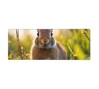 XBKGOHA Rabbit In The Grass Picture Extra Large Mouse Pad Strong Adhesion, Durable, Precise Locking Edge 12x31.5in