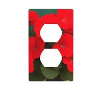 XBKGOHA Red Geraniums Picture Double Socket Wall Panel Decorative for Residential and Commercial Areas 4.5x2.76in