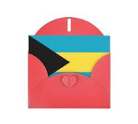 XBKGOHA Red Greeting Card Flag of the Bahamas Printed for Festive Birthday Party Invitation