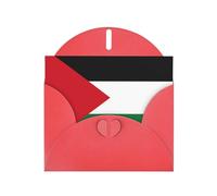 XBKGOHA Red Greeting Card Flag of the State of Palestine Printed for Festive Birthday Party Invitation