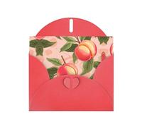 XBKGOHA Red Greeting Card Pink Peach Pattern Printed for Festive Birthday Party Invitation