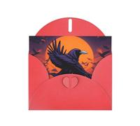 XBKGOHA Red Greeting Card Ravens Printed for Festive Birthday Party Invitation