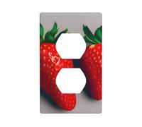 XBKGOHA Red Strawberry Picture Double Socket Wall Panel Decorative for Residential and Commercial Areas 4.5x2.76in