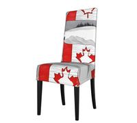 XBKGOHA Removable Dining Chair Covers Canadian flag Printed - Soft, Comfortable, Wrinkle Resistant, No Ironing Needed Stretchable for Most Armless Chair