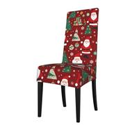XBKGOHA Removable Dining Chair Covers Cute Santa's gift Printed - Soft, Comfortable, Wrinkle Resistant, No Ironing Needed Stretchable for Most Armless Chair