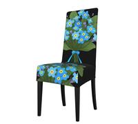 XBKGOHA Removable Dining Chair Covers Don't forget me bouquet Printed - Soft, Comfortable, Wrinkle Resistant, No Ironing Needed Stretchable for Most Armless Chair