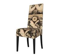 XBKGOHA Removable Dining Chair Covers Vintage Old World Map Printed - Soft, Comfortable, Wrinkle Resistant, No Ironing Needed Stretchable for Most Armless Chair