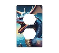 XBKGOHA Roaring Dragon Picture Double Socket Wall Panel Decorative for Residential and Commercial Areas 4.5x2.76in
