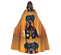 XBKGOHA Rottweiler Wallpaper Printed Halloween Adult Hooded Cape Cloak No Zipper, Comfortable For Costume Parties