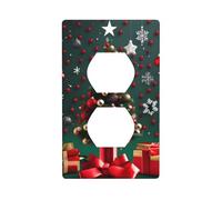 XBKGOHA Round Ball Christmas Tree Picture Double Socket Wall Panel Decorative for Residential and Commercial Areas 4.5x2.76in