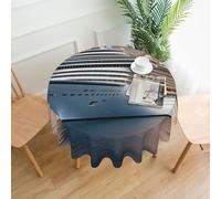 XBKGOHA Round Decorative Tablecloth 60in Cruise ship on the sea Printing for Indoor and Outdoor Use on Round Tables Like Coffee Tables, Dining Tables, and Farm Tables