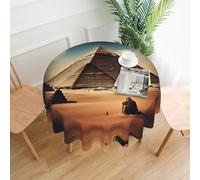 XBKGOHA Round Decorative Tablecloth 60in Dreaming of the Pyramids of Khufu Printing for Indoor and Outdoor Use on Round Tables Like Coffee Tables, Dining Tables, and Farm Tables
