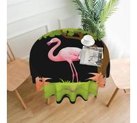 XBKGOHA Round Decorative Tablecloth 60in Flamingo under the maple tree Printing for Indoor and Outdoor Use on Round Tables Like Coffee Tables, Dining Tables, and Farm Tables
