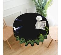 XBKGOHA Round Decorative Tablecloth 60in Flying birds in the jungle Printing for Indoor and Outdoor Use on Round Tables Like Coffee Tables, Dining Tables, and Farm Tables