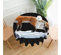 XBKGOHA Round Decorative Tablecloth 60in Fox on the snowy mountain Printing for Indoor and Outdoor Use on Round Tables Like Coffee Tables, Dining Tables, and Farm Tables