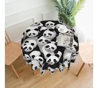 XBKGOHA Round Decorative Tablecloth 60in Giant pandas huddled together Printing for Indoor and Outdoor Use on Round Tables Like Coffee Tables, Dining Tables, and Farm Tables