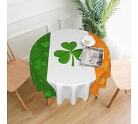 XBKGOHA Round Decorative Tablecloth 60in irish flag Printing for Indoor and Outdoor Use on Round Tables Like Coffee Tables, Dining Tables, and Farm Tables