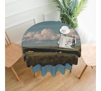 XBKGOHA Round Decorative Tablecloth 60in pasture on the grassland Printing for Indoor and Outdoor Use on Round Tables Like Coffee Tables, Dining Tables, and Farm Tables