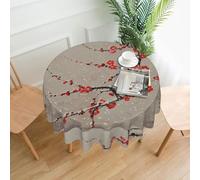 XBKGOHA Round Decorative Tablecloth 60in Plum blossoms under the snow Printing for Indoor and Outdoor Use on Round Tables Like Coffee Tables, Dining Tables, and Farm Tables