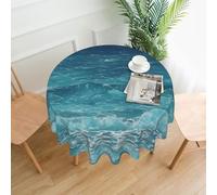 XBKGOHA Round Decorative Tablecloth 60in The deep blue sea Printing for Indoor and Outdoor Use on Round Tables Like Coffee Tables, Dining Tables, and Farm Tables