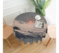 XBKGOHA Round Decorative Tablecloth 60in The Sun on a Snowy Day Printing for Indoor and Outdoor Use on Round Tables Like Coffee Tables, Dining Tables, and Farm Tables