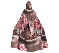 XBKGOHA Sakura Pudding Printed Halloween Adult Hooded Cape Cloak No Zipper, Comfortable For Costume Parties