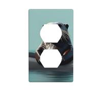XBKGOHA Sea Otter Picture Double Socket Wall Panel Decorative for Residential and Commercial Areas 4.5x2.76in