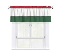 XBKGOHA Short Curtains with Valance Rod 54x18in Flag of Hungary Printing for Kitchen, Bathroom, bedroom, Studio, Fits Most Standard or Decorative Curtain Rods