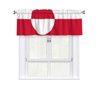 XBKGOHA Short Curtains with Valance Rod 54x18in Greenland flag Printing for Kitchen, Bathroom, bedroom, Studio, Fits Most Standard or Decorative Curtain Rods