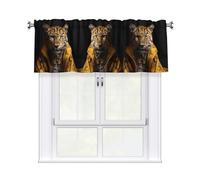 XBKGOHA Short Curtains with Valance Rod 54x18in Leopard in a leather jacket Printing for Kitchen, Bathroom, bedroom, Studio, Fits Most Standard or Decorative Curtain Rods