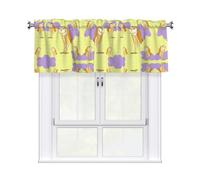 XBKGOHA Short Curtains with Valance Rod 54x18in Standing Owl Printing for Kitchen, Bathroom, bedroom, Studio, Fits Most Standard or Decorative Curtain Rods