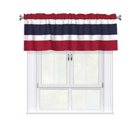 XBKGOHA Short Curtains with Valance Rod 54x18in Thailand Flag Printing for Kitchen, Bathroom, bedroom, Studio, Fits Most Standard or Decorative Curtain Rods
