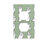 XBKGOHA Sign Language Alphabet Picture Double Socket Wall Panel Decorative for Residential and Commercial Areas 4.5x2.76in
