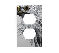XBKGOHA Sketching an Eagle Picture Double Socket Wall Panel Decorative for Residential and Commercial Areas 4.5x2.76in