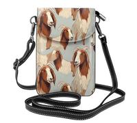XBKGOHA Small Cell Phone Purse 7.6x4.9in Boer Goat Printing Leather Crossbody Flap Phone Case For Women, Perfect For Walking, Camping