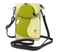XBKGOHA Small Cell Phone Purse 7.6x4.9in Cartoon Pear Printing Leather Crossbody Flap Phone Case For Women, Perfect For Walking, Camping