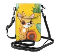 XBKGOHA Small Cell Phone Purse 7.6x4.9in Chameleon Listen Music Printing Leather Crossbody Flap Phone Case For Women, Perfect For Walking, Camping