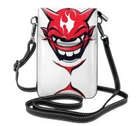 XBKGOHA Small Cell Phone Purse 7.6x4.9in Devil'S Smile Printing Leather Crossbody Flap Phone Case For Women, Perfect For Walking, Camping