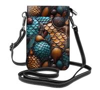 XBKGOHA Small Cell Phone Purse 7.6x4.9in Fishscale Pattern Printing Leather Crossbody Flap Phone Case For Women, Perfect For Walking, Camping