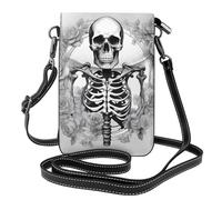 XBKGOHA Small Cell Phone Purse 7.6x4.9in Goth Beauty Girl Printing Leather Crossbody Flap Phone Case For Women, Perfect For Walking, Camping
