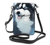 XBKGOHA Small Cell Phone Purse 7.6x4.9in Husky Dog Printing Leather Crossbody Flap Phone Case For Women, Perfect For Walking, Camping